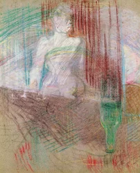 Kobieta stojąca za stołem, z „Elles”, 1889 (pastel na papierze)